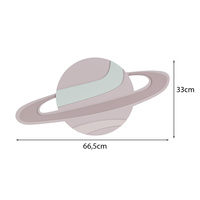 KiddyMoon Wanddekor 3D Wandskulpturen Kinderzimmer Akccessoire Für Kinder Wanddeko, Saturn: Beige/Grau, UNI