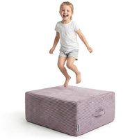 KiddyMoon Hüpfpolster für Kinder Hüpfmatratze Kindertrampolin für Zuhause Turnmatte Matratze zum Hüpfen Abnehmbarer Bezug Waschbar, Violett, Hüpfpolster