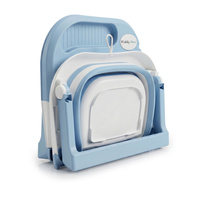 KiddyMoon Faltbare Babybadewanne Kunststoff mit Badekissen, Blau, M