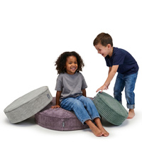 KiddyMoon 3-Teilige Schaumstoff Elements für Kinder Kinderzimmer-Accessoire, zielony-jasnoszary-fioletowy
