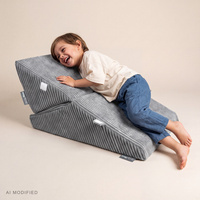 KiddyMoon Modulares Kinderkissen aus Polyester für Kinder, dunkelgrau, M