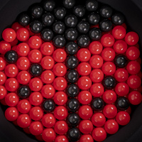 KiddyMoon Bällebad Bällepool mit bunten Bällen ∅ 7Cm  für Babys Kinder Rund, Marienkäfer:schwarz/rot, 90x30cm/200 Bälle