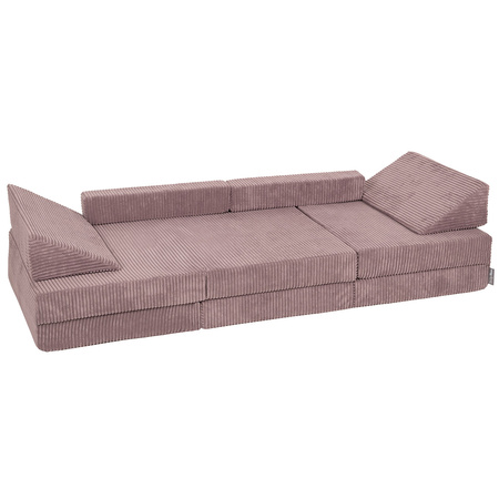 KiddyMoon Kindersofa aus Schaumstoff, Spielsofa für Kinder, Kindersessel, Sofa fürs Kinderzimmer, Kindercouch, Faltmatratze, violett, Kindersofa