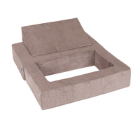 KiddyMoon Kindersofa Modular mit Weichem Zwickel und Bällen Für Kinderzimmer Bequem Vielseitig Gerippter Stoff Abnehmbarer Bezug Perfekt zum Spielen und Entspannen, dunkelbeige, Sofa/Zwickel