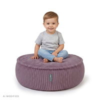 KiddyMoon Kinderpouf aus Schaumstoff mit abnehmbarem Bezug, violett, L