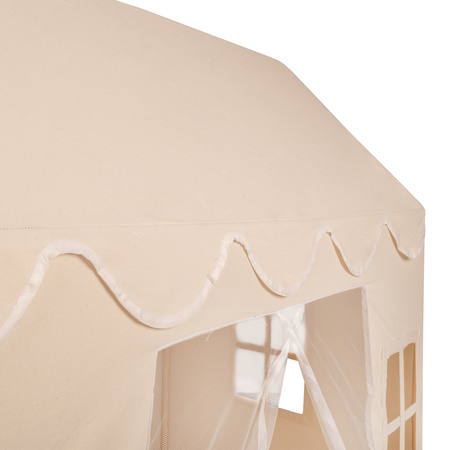 KiddyMoon Spielhaus Kinderzelt Für Kinder Kinderhaus Faltbares Design Kinder Spielzelt Indoor Kreativität Kuschelecke Kinderzelt Perfekt Für Drinnen Und Draußen Kinderzimmer, Naturfarbe:pastellbeige/weiß/perle, 400 Bälle