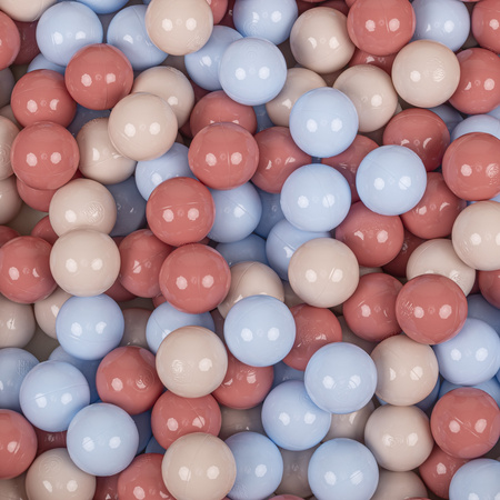 Laufstall mit Korb und Bällen Laufgitter für Kinder, beige:pastellbeige/pastellblau/lachsfarben, 400 Bälle