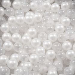 Bällebad Bällepool für Baby Kinder mit 200 bunten Bällen Rund, beige: perle/transparent, 90x30cm/200 Bälle