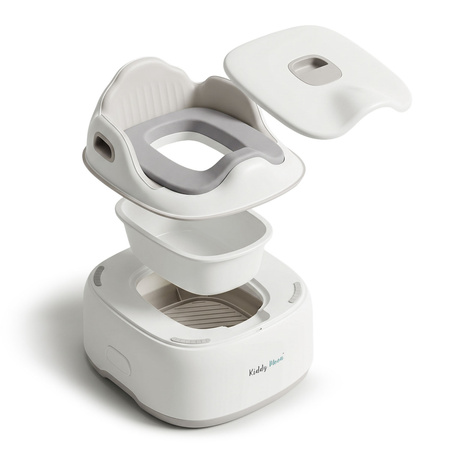 KiddyMoon Töpfchen für Kinder Ergonomisch Toilettentrainer Abschließbarer Deckel, Beige, UNI