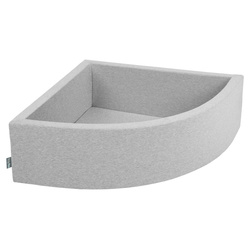 KiddyMoon Viertel Eckig Bällebad Bällepool ∅ 7Cm Ballgruben Für Babys Spielbad Kleinkinder, Hergestellt in der EU, hellgrau:pastellbeige/pastellgelb/weiß/minze/puderrosa, 90x30cm/300 Bälle