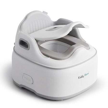 KiddyMoon Töpfchen für Kinder Ergonomisch Toilettentrainer Abschließbarer Deckel, Grau, UNI