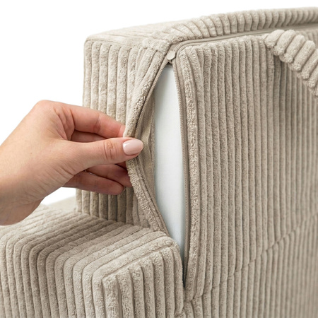 KiddyMoon Klappbarer Kindersessel aus Schaumstoff Kindersofa, beige, UNI