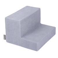 KiddyMoon Spielplatz Aus Schaumstoff Für Kinder mit Bälle Waschbare Bezug, dunkelgrau: pastellbeige/weiß/perle, Bällebad (100 Bälle) + Stüfchen