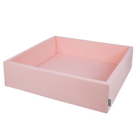 KiddyMoon Quadrat Bällebad Bällepool ∅ 7Cm Eckig Ballgruben Für Babys Spielbad Kleinkinder, Hergestellt in der EU, rosa, 120x30cm/KEINE Bälle