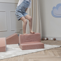 KiddyMoon Spielplatz Velvet Aus Schaumstoff Für Babys Hindernisläufen, Hergestellt In Der EU, wüstenrosa, Multi-Größe
