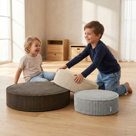 KiddyMoon 3-Teilige Schaumstoff Elements für Kinder Kinderzimmer-Accessoire, jasnoszary-beżowy-brązowy