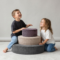 KiddyMoon 3-Teilige Schaumstoff Elements für Kinder Kinderzimmer-Accessoire, fioletowy-beżowy-ciemnoszary