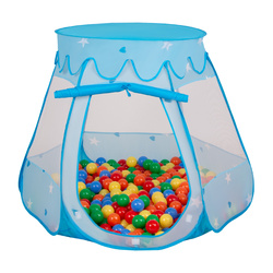 Baby Spielzelt Mit Plastikbällen Für Kinder Leicht und Kompakt ideal für Drinnen Und Draußen Fördert Sensorische Integration Schneller Aufbau, blau:gelb-grün-blau-rot-orange, 200 Stück