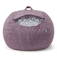 KiddyMoon Sitzsack für Kinder 2-in-1 Spielzeug Aufbewahrung 80x80x50cm, Violett