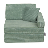 KiddyMoon Kindersessel aus Schaumstoff Sessel für Kinder Kinderzimmer Faltmatratze Relaxsessel Kuschelsessel, grün, Kindersofa mit Kissen