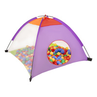 3in1 Spielzelt mit Tunnel Spielplatz PopUp Bällebad mit Bälle Für Kinder, Mehrfarbig:gelb/grün/blau/rot/orange, 100 Bälle