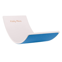 KiddyMoon Balance Board aus Holz für Kinder, Babys Montessori Spielzeug, Gleichgewicht, Balancieren Babys Holzspielzeug, Balancebrett Wackelbrett Gleichgewicht, Weiß/Blau Filz, Brett