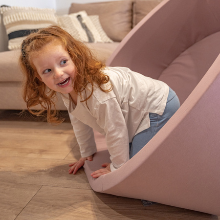 KiddyMoon Rundes Bällebad mit Bällen für Baby aus Schaumstoff, erikafarben: pastellbeige/puderrosa/perle/dunkelpink, 90 x 30 cm 200 Bälle