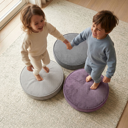 KiddyMoon 3-Teilige Schaumstoff Elements für Kinder Kinderzimmer-Accessoire, dunkelgrau/violett/hellgrau, Mx3