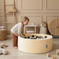 KiddyMoon Bällebad Bällepool mit bunten Bällen ∅ 7Cm für Babys Kinder Rund, Gelb, 90 x 30 cm 300 Bälle
