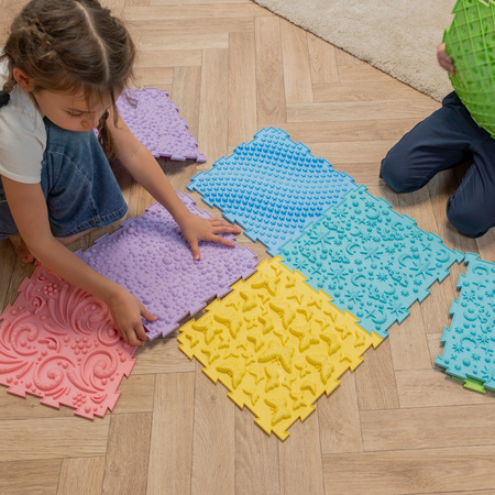 KiddyMoon Sensorik-Puzzlematte für Kinder Therapiematte, Mehrfarbig, 6 Stücke