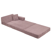 KiddyMoon Kindersessel aus Schaumstoff Sessel für Kinder Kinderzimmer Faltmatratze Relaxsessel Kuschelsessel, violett, Kindersofa mit Kissen