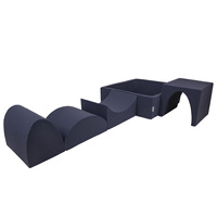 KiddyMoon Spielplatz aus Schaumstoff mit Quadrat Bällebad (300 Bälle) Ballgruben für Babys Spielbad Hindernisläufen, Hergestellt in der EU, dunkelblau:perle/grau/transparent/babyblue/minze, Bällebad (200 Bälle) + Version 1