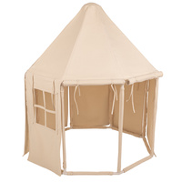 KiddyMoon Spielzelt Kinderzelt Faltbare Für Kinder Pavillon Förmiges Kinderhaus Leicht Zu Montieren Zum Spielen Und Entspannen Geeignet Für Drinnen Und Draußen, Naturfarbe:weiß/perle/pastellbeige/grüngrau, 300 Bälle