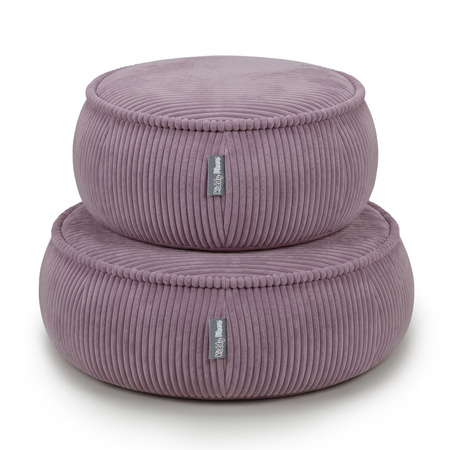 KiddyMoon Pouf für Kinder mit Cord, abnehmbarer Bezug KM-PF-DONUT, violett, M