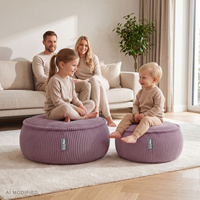 KiddyMoon Kinderpouf aus Schaumstoff mit abnehmbarem Bezug, violett, M