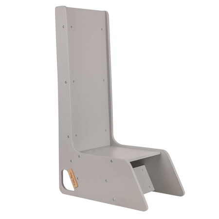 KiddyMoon Kinder Rutsche Aus Holz Stabile Kleinkinderrutsche Multifunktion Montessori, grau, Groß