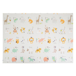 KiddyMoon Babymatte Zweiseitige Krabbelmatte Schaumstoffmatte Für Kinder Kindermatte Kindgerechte Muster Spielplatz Entwicklung Sicherer Und Bequemer Ideal Für Drinnen Und Draußen, Beige-Streifen, 150x200x1cm