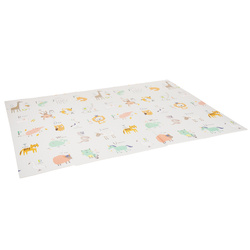 KiddyMoon Babymatte Zweiseitige Krabbelmatte Schaumstoffmatte Für Kinder Kindermatte Kindgerechte Muster Spielplatz Entwicklung Sicherer Und Bequemer Ideal Für Drinnen Und Draußen, Beige-Streifen, 150x200x1cm