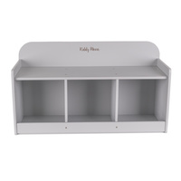 KiddyMoon Sitzbank mit Sitzfläche für Kinder Multifunktional Kindermöbel zum Sitzen Aufbewahrung Spielzeug Kind, Grau, UNI