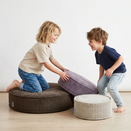 KiddyMoon 3-Teilige Schaumstoff Elements für Kinder Kinderzimmer-Accessoire, beżowy-fioletowy-brązowy