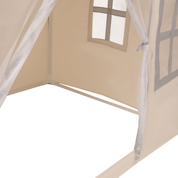 KiddyMoon Kinderzelt Spielhaus Faltbares Für Kinder Spielzelt Strapazierfähiges Material Kinderspielzelt Fördert Kreativität Ideal Für Drinnen Und Draußen Leicht Zu Reinigen, weiß-grau:pastellbeige/grau/weiß/schwarz, 400 Bälle