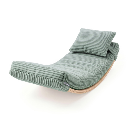 KiddyMoon Matratze mit Kissen für Balance Board Rippenstrick Bezug Waschbarer Bezug, grün, Matratze/Kissen