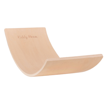 KiddyMoon Balance Board aus Holz für Kinder, Babys Montessori Spielzeug, Gleichgewicht, Balancieren Babys Holzspielzeug, Balancebrett Wackelbrett Gleichgewicht, Natürlich, Brett