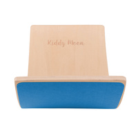 KiddyMoon Balance Board aus Holz für Kinder, Babys Montessori Spielzeug, Gleichgewicht, Balancieren Babys Holzspielzeug, Balancebrett Wackelbrett Gleichgewicht, Natürlich/Blau Filz, 83x29,5x1,7 cm/Filz