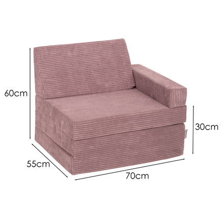 KiddyMoon Kindersessel aus Schaumstoff Sessel für Kinder Kinderzimmer Faltmatratze Relaxsessel Kuschelsessel, violett, Kindersofa