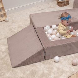 KiddyMoon Zwickel Für Kinder aus Weichem Schaumstoff Leicht Vielseitig Gerippter Stoff Flexiblen Designs Abnehmbarer Bezug Perfekt zum Spielen und Entspannen, dunkelbeige, Zwickel