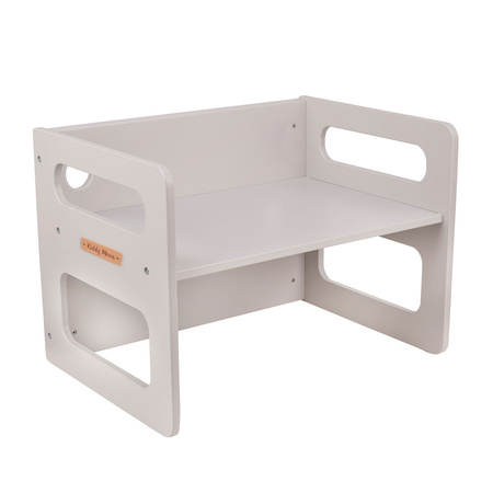 KiddyMoon Kindertisch Mit Stuhl für Kinder, Sitzgruppe TC-001, grau
