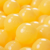 KiddyMoon Kinder Bälle für Bällebad Baby Plastikbälle Spielbälle ∅6cm Made in EU, gelb, 100 Bälle/6cm