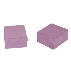 KiddyMoon Set aus Zwei Weichen Kinderpuffen Für Kinder Leichte und Vielseitige Sitzkissen Gerippter Stoff Abnehmbarer Bezug Perfekt für Spielen und Entspannen, violett, Puff