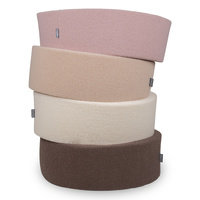 KiddyMoon Bällebad für Baby mit Teddy-Plüsch, Größere 7 cm Bälle für Eine Vollere Füllung, ab 8 Monaten, Abnehmbarer Bezug, Beige: Pastellbeige/Puderrosa/Perle, 90 x 30 cm 200 Bälle